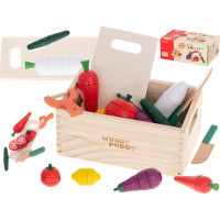 Dřevěná krájecí zelenina v krabici s příslušenstvím Dřevěná krájecí zelenina v krabici s příslušenstvím