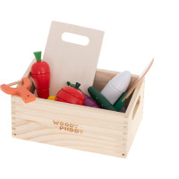 Dřevěná krájecí zelenina v krabici s příslušenstvím