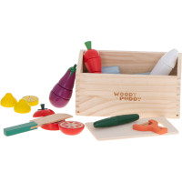 Dřevěná krájecí zelenina v krabici s příslušenstvím