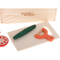 Dřevěná krájecí zelenina v krabici s příslušenstvím