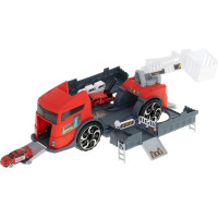 Transportér TIR 2v1 parkovací garáž hasiči + 3 auta - červená