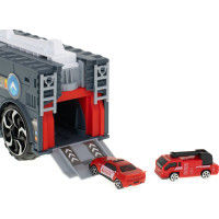 Transportér TIR 2v1 parkovací garáž hasiči + 3 auta - červená