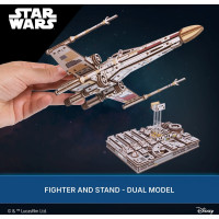Ugears 3D dřevěná mechanická skládačka Star Wars Luke Skywalker X-Wing stíhačka