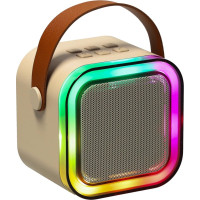 Karaoke reproduktor Bluetooth + mikrofon - béžový