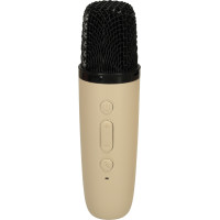 Karaoke reproduktor Bluetooth + mikrofon - béžový