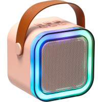 Karaoke reproduktor Bluetooth + mikrofon - růžový