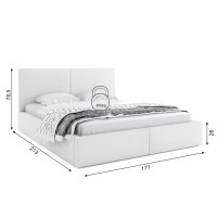 Čalouněná postel HILTON - 200x160 cm - bílá