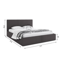 Čalouněná postel HILTON - 200x140 cm - grafitová