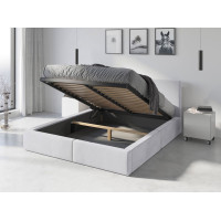 Čalouněná postel HILTON s úložným prostorem - 200x140 cm - bílá