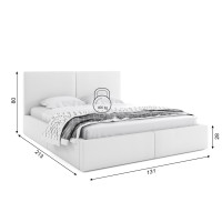 Čalouněná postel HILTON s úložným prostorem - 200x120 cm - bílá