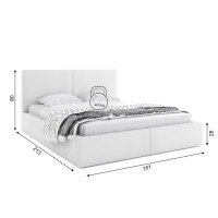 Čalouněná postel HILTON s úložným prostorem - 200x140 cm - bílá