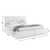 Čalouněná postel HILTON s úložným prostorem - 200x160 cm - bílá