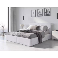 Čalouněná postel HILTON s úložným prostorem - 200x160 cm - bílá