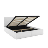 Čalouněná postel HILTON s úložným prostorem - 200x140 cm - bílá