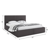 Čalouněná postel HILTON s úložným prostorem - 200x140 cm - grafitová