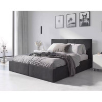 Čalouněná postel HILTON s úložným prostorem - 200x140 cm - grafitová