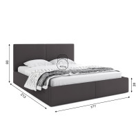 Čalouněná postel HILTON s úložným prostorem - 200x160 cm - grafitová
