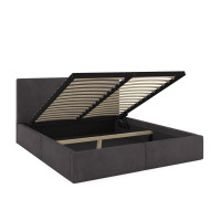 Čalouněná postel HILTON s úložným prostorem - 200x160 cm - grafitová