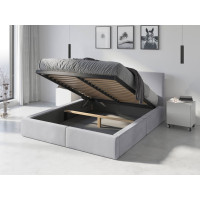 Čalouněná postel HILTON s úložným prostorem - 200x140 cm - šedá