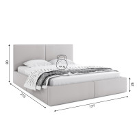 Čalouněná postel HILTON s úložným prostorem - 200x120 cm - šedá