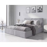 Čalouněná postel HILTON s úložným prostorem - 200x120 cm - šedá