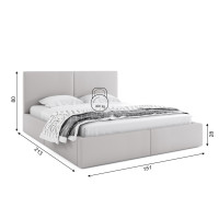 Čalouněná postel HILTON s úložným prostorem - 200x140 cm - šedá