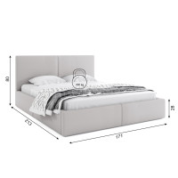 Čalouněná postel HILTON s úložným prostorem - 200x160 cm - šedá