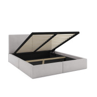 Čalouněná postel HILTON s úložným prostorem - 200x160 cm - šedá