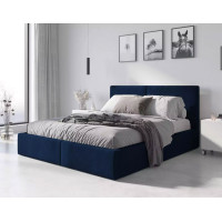 Čalouněná postel HILTON s úložným prostorem - 200x120 cm - tmavě modrá
