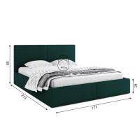Čalouněná postel HILTON s úložným prostorem - 200x160 cm - tmavě zelená