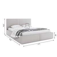 Čalouněná postel HILTON - 200x160 cm - šedá