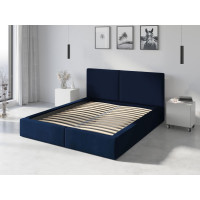 Čalouněná postel HILTON - 200x140 cm - tmavě modrá