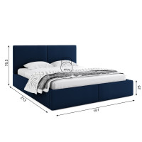 Čalouněná postel HILTON - 200x140 cm - tmavě modrá