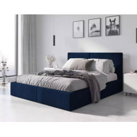 Čalouněná postel HILTON - 200x140 cm - tmavě modrá