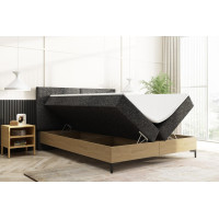 Čalouněná postel IMPERIAL s úložným prostorem - 200x160 cm - dub/šedá