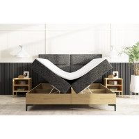 Čalouněná postel IMPERIAL s úložným prostorem - 200x160 cm - dub/šedá