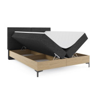 Čalouněná postel IMPERIAL s úložným prostorem - 200x160 cm - dub/šedá