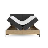 Čalouněná postel IMPERIAL s úložným prostorem - 200x160 cm - dub/šedá