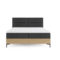 Čalouněná postel IMPERIAL s úložným prostorem - 200x140 cm - dub/šedá
