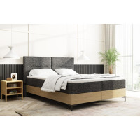 Čalouněná postel IMPERIAL s úložným prostorem - 200x160 cm - dub/šedá