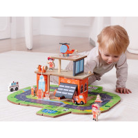 2Kids Toys Dřevěná stanice Hasiči 2 v 1