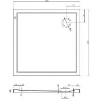 Sprchová vanička MEXEN FLOW - 110x110 cm - bílá lesklá - 46S101111