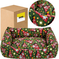 Pelíšek pro psy/kočky s vánočním motivem 70x60 cm - Stromečky