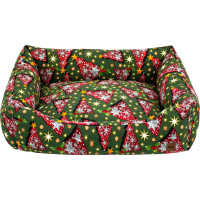 Pelíšek pro psy/kočky s vánočním motivem 70x60 cm - Stromečky