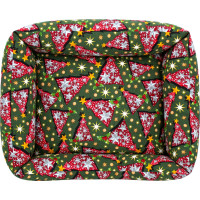 Pelíšek pro psy/kočky s vánočním motivem 70x60 cm - Stromečky