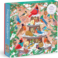 GALISON Metalické čtvercové puzzle Sváteční ptactvo 500 dílků