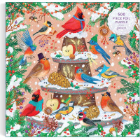 GALISON Metalické čtvercové puzzle Sváteční ptactvo 500 dílků