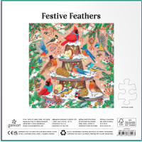 GALISON Metalické čtvercové puzzle Sváteční ptactvo 500 dílků