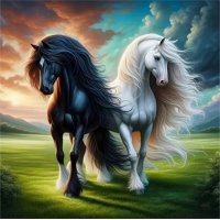 NORIMPEX Diamantové malování Černá a bílá 30x40cm