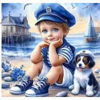 NORIMPEX Diamantové malování Malý námořník 30x40cm